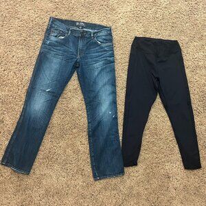 Silver Jeans (34/32) & Black Leggings (XL)